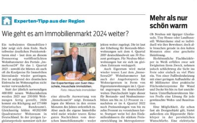 EXPERTEN-TIPP Wie geht es am Immobilienmarkt 2024 weiter?